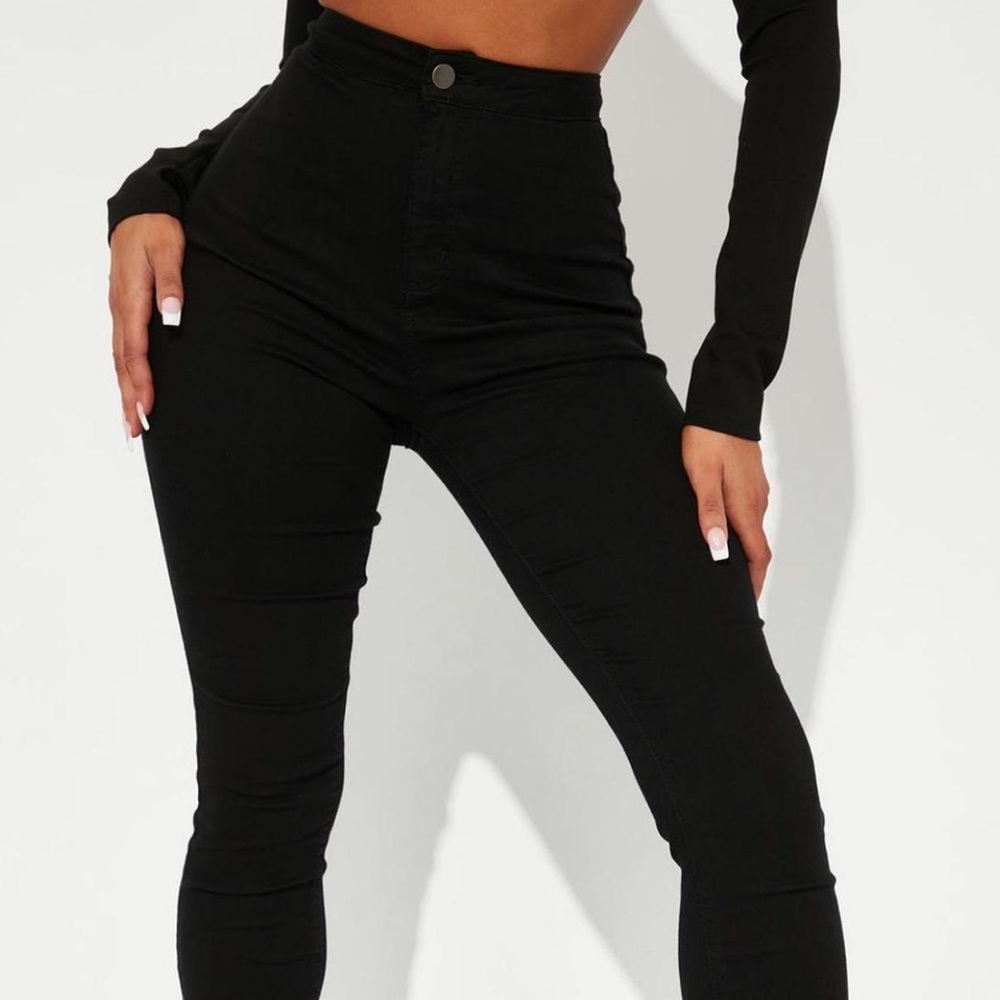 High Waist Skinny Jeans - Black